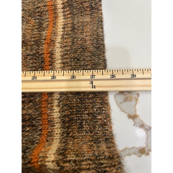 Saks Fifth Ave Cardigan Wool Italy Brown Multi Sweater Winter Old Money - Picture 8 of 9